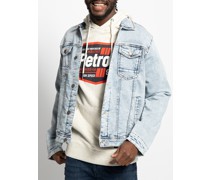 Jeans Sweatjacke in Jeansoptik hellblau