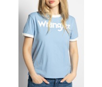 T-Shirt hellblau/weiß