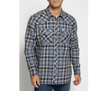 Hemd Regular Fit blau/schwarz