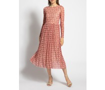 Kleid rot/beige