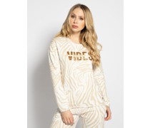 Sweatshirt beige/weiß