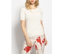 Strickshirt mit Leinenanteil offwhite
