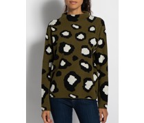 Pullover oliv/schwarz/weiß
