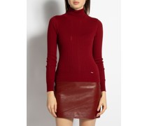 Rollkragenpullover rot