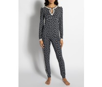 Pyjama navy/weiß