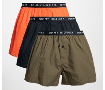 Boxershorts 3er Set schwarz/oliv/orange