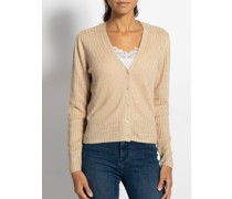 Leinenstrickjacke beige