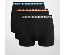 Boxershorts 3er Set schwarz