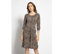 Kleid beige/braun/schwarz