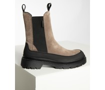 Chelsea Boots taupe/schwarz