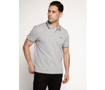 Kurzarm Poloshirt Regular Fit grau meliert