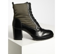 Schnürboots schwarz/oliv