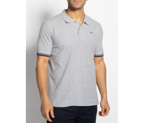Kurzarm Poloshirt hellgrau meliert