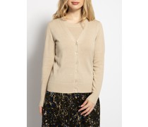 Strickjacke mit Leinenanteil beige