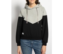 Hoodie hellgrau meliert/schwarz