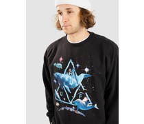 Space Dolphins Wash Crewneck Sweater