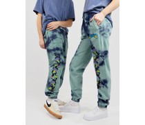 Psychodelic Garden Jogging Pants aqua mineral wash