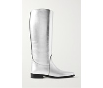 Wooster Kniehohe Stiefel aus Metallic-leder