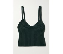Verkürztes Tanktop aus einer Gerippten Baumwollmischung