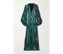 Willow Robe aus Gestreiftem Satin