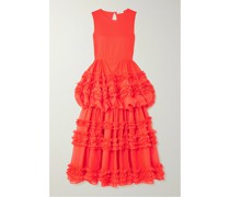 Dolores Gestuftes Maxikleid aus Baumwoll-voile
