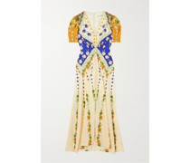 Lea Midikleid aus Bedrucktem Seiden-jacquard