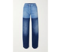Zweifarbige, Hoch Sitzende Jeans
