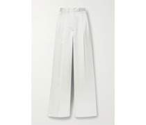 Bundfaltenhose mit Weitem Bein aus Satin