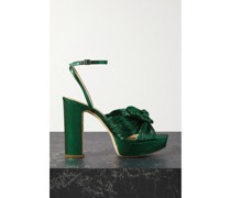 Natalia Plateausandalen aus Plissiertem Lamé