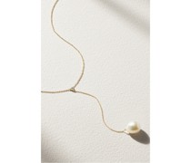 Kette aus 14 Karat  mit Perle Und Diamanten