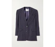 Precious Blazer aus einer Karierten Wollmischung