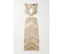 Midikleid aus Metallic-strick