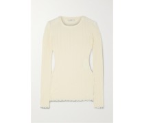 Geripptes T-shirt aus einer Mischung aus Pima-baumwolle und Modal
