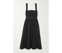 Tagliatelle Midikleid aus Leinen