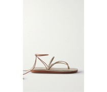 Plage Sandalen aus Geflochtenem Metallic-leder