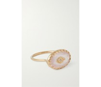 Souad Ring aus 9 Karat  mit Quarz Und Diamant