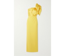 Iyana Asymmetrisches Maxikleid aus Satin und Crêpe