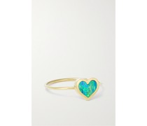 Extra Small Heart Ring aus 18 Karat  mit Opal