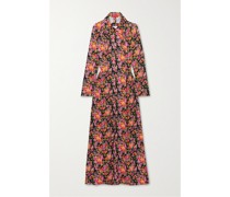 Dean Rückenfreies Maxi-hemdblusenkleid aus Recyceltem Stretch-crêpe