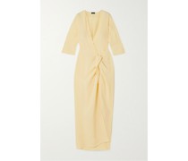 Wandelbares Wickelkleid aus Crêpe mit Knoten