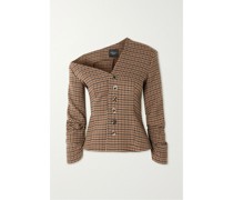 Asymmetrisches Oberteil aus Kariertem Tweed