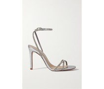 Pantoletten aus Metallic-leder