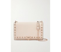 Rockstud Clutch aus Strukturiertem Leder