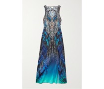 Maxikleid aus Bedrucktem Seidensatin