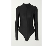 Disco Long Sleeve Bodysuit – Onyx – Body aus Glänzendem Jersey