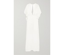 Robe aus Seidensatin In Cape-optik