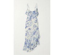 Liana Asymmetrisches Midikleid aus Georgette