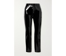 Eng Geschnittene Hose aus Lacklederimitat
