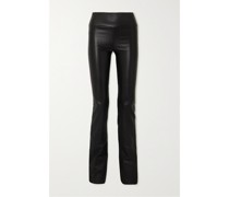 Leggings mit Ausgestelltem Bein aus Leder