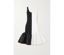 Minikleid aus Recyceltem Satin und Geripptem Jersey aus einer Biobaumwollmischung